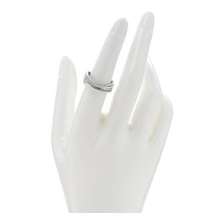 David Yurman Sterling Silver Diamond 7mm Crossover Ring 54 6.75 2 of 4
