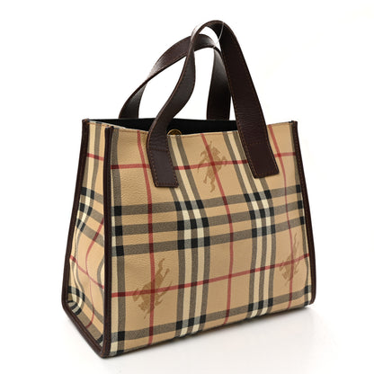 Burberry Haymarket Check Small Tote Brown 3 of 12