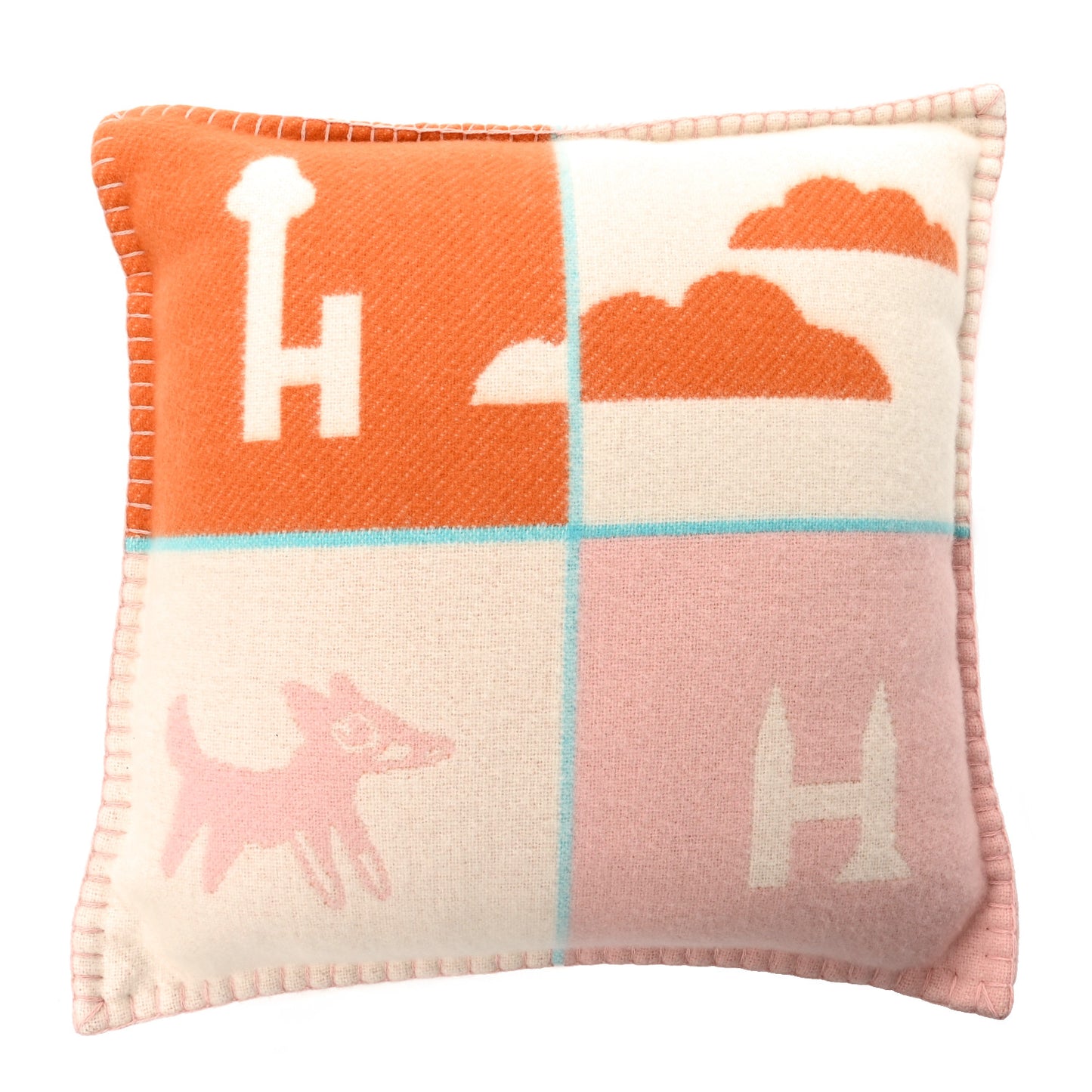 Wool Cashmere Avalon Epopee Pillow Mandarine Rose
