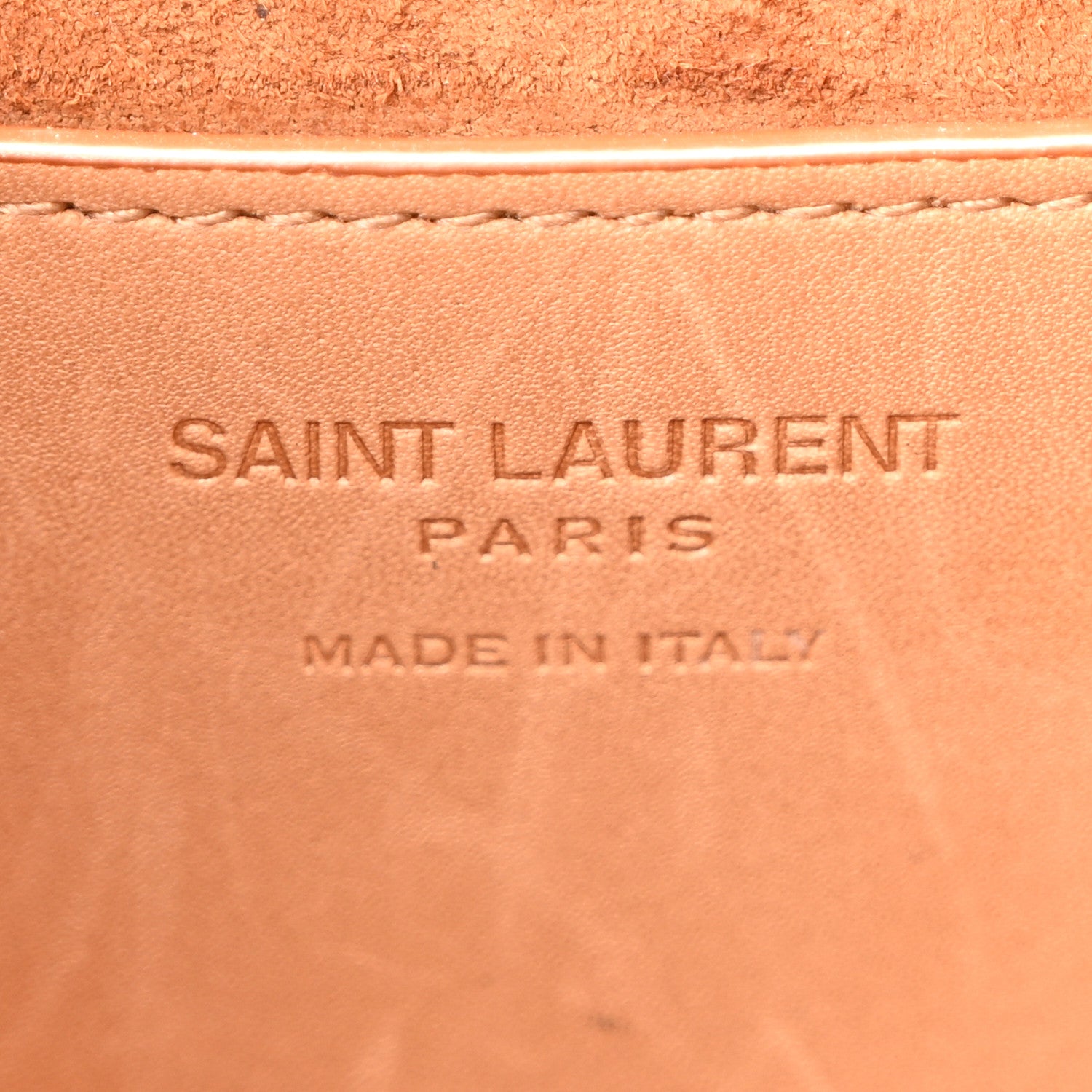 Saint Laurent Calfskin Monogram Take Away Box Dusty Vintage Brown Gold 6 of 12
