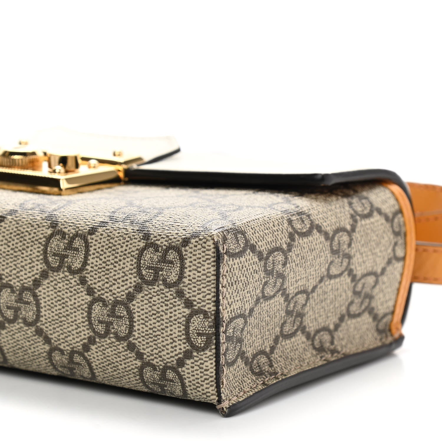Gucci GG Supreme Monogram New Sakai Calfskin Mini Padlock Top Handle Shoulder Bag Beige Ebony Mystic White Sun Oil 10 of 11