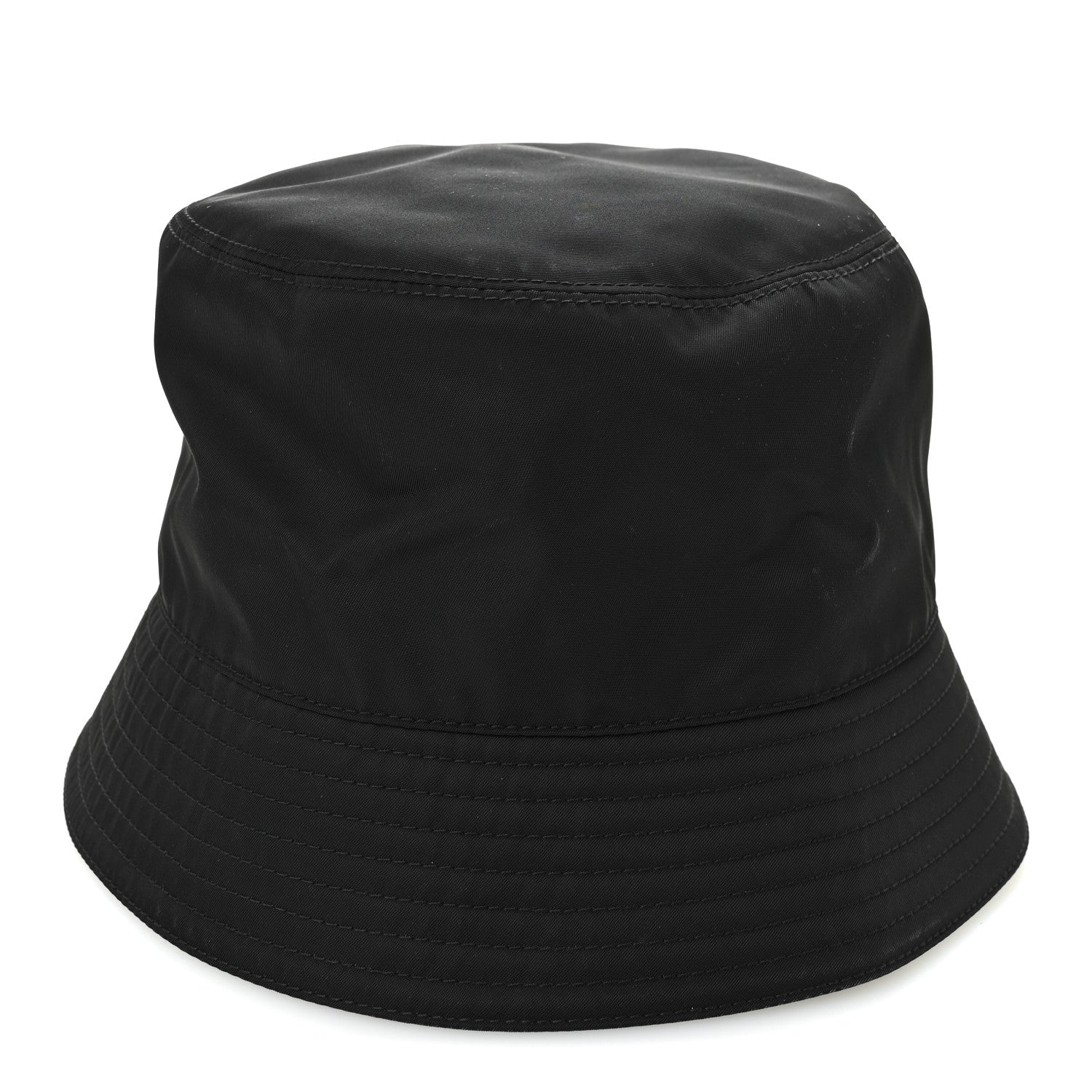 Prada Re-Nylon Metal Triangle Logo Womens Bucket Hat M Black 3 of 9
