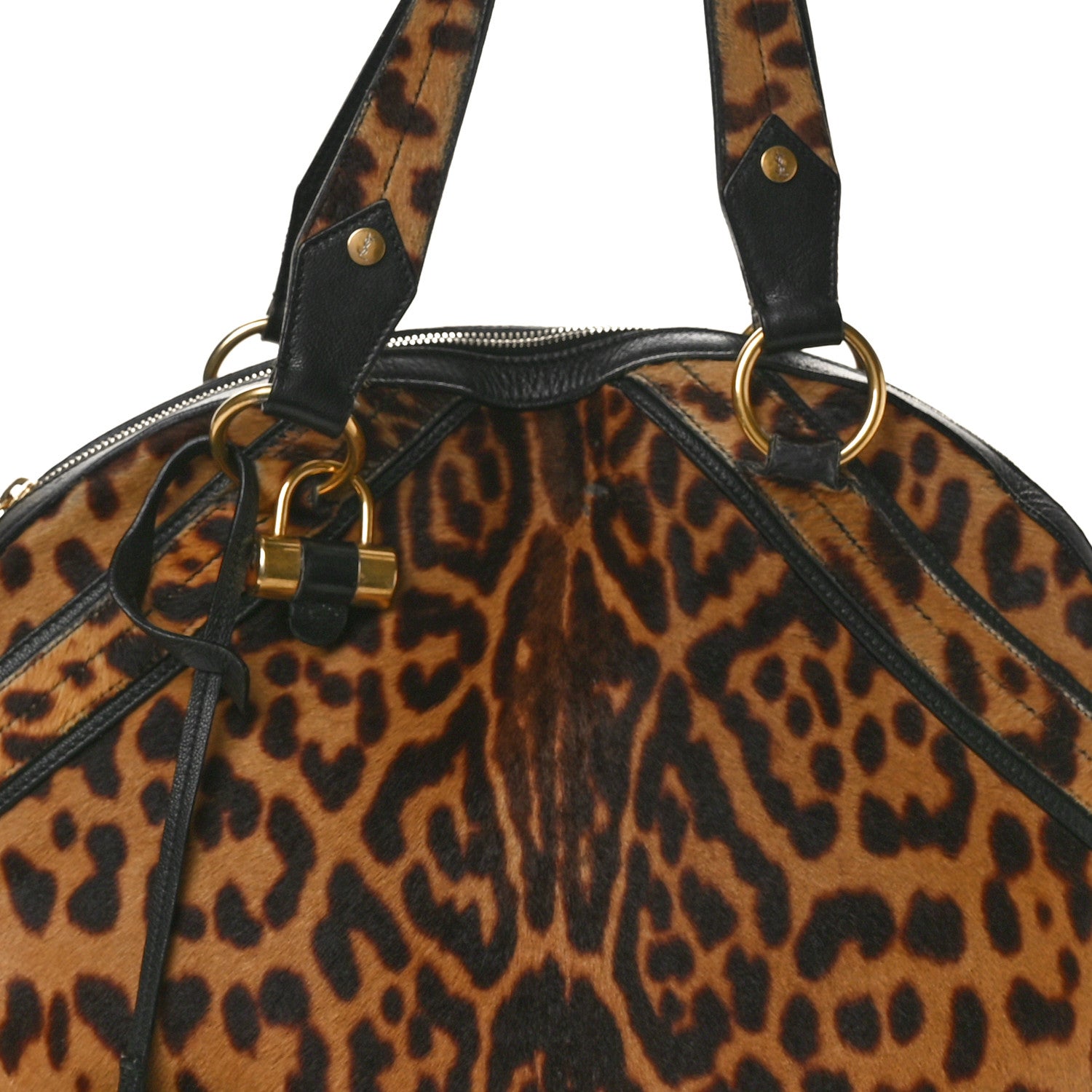 Saint Laurent Calf Hair Leopard Print Large Fauve 8 of 13