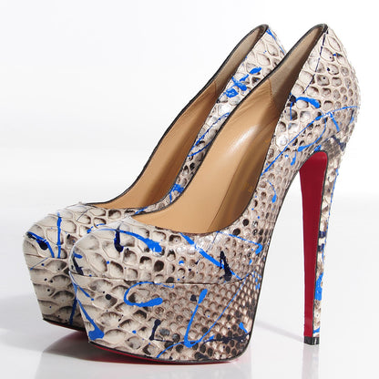 Christian Louboutin Python Victoria 160 Pumps 39 Vulcano 3 of 6