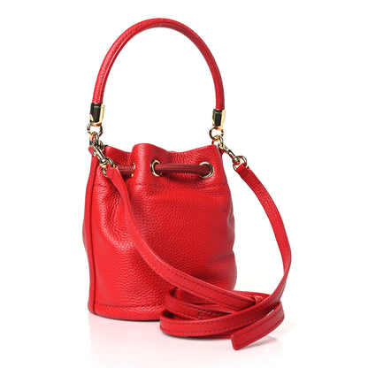 Marc Jacobs Grained Calfskin The Mini Bucket Bag True Red 3 of 9