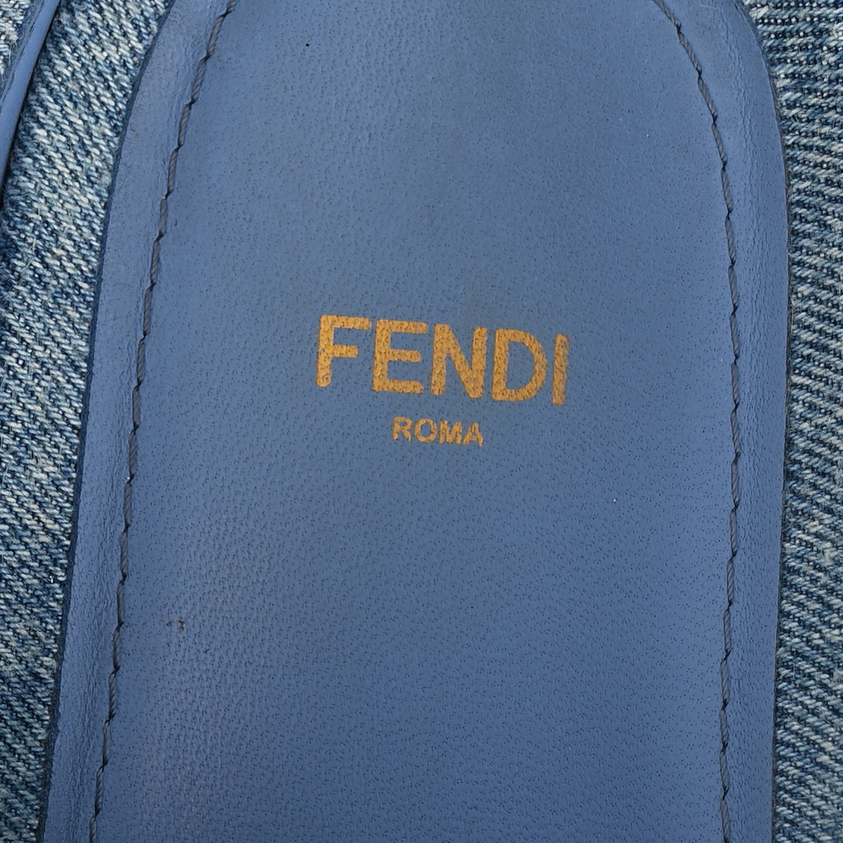 Fendi Denim Jacquard FF Womens Fendi Feel Buckled Mules 40 Blue 9 of 11