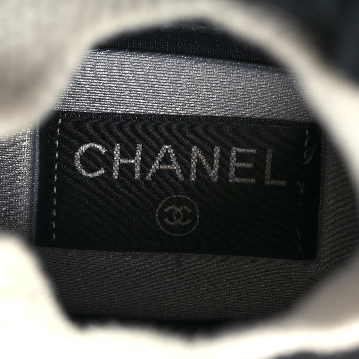Chanel Fabric Suede Calfskin CC Sneakers 39 Grey Black 6 of 6