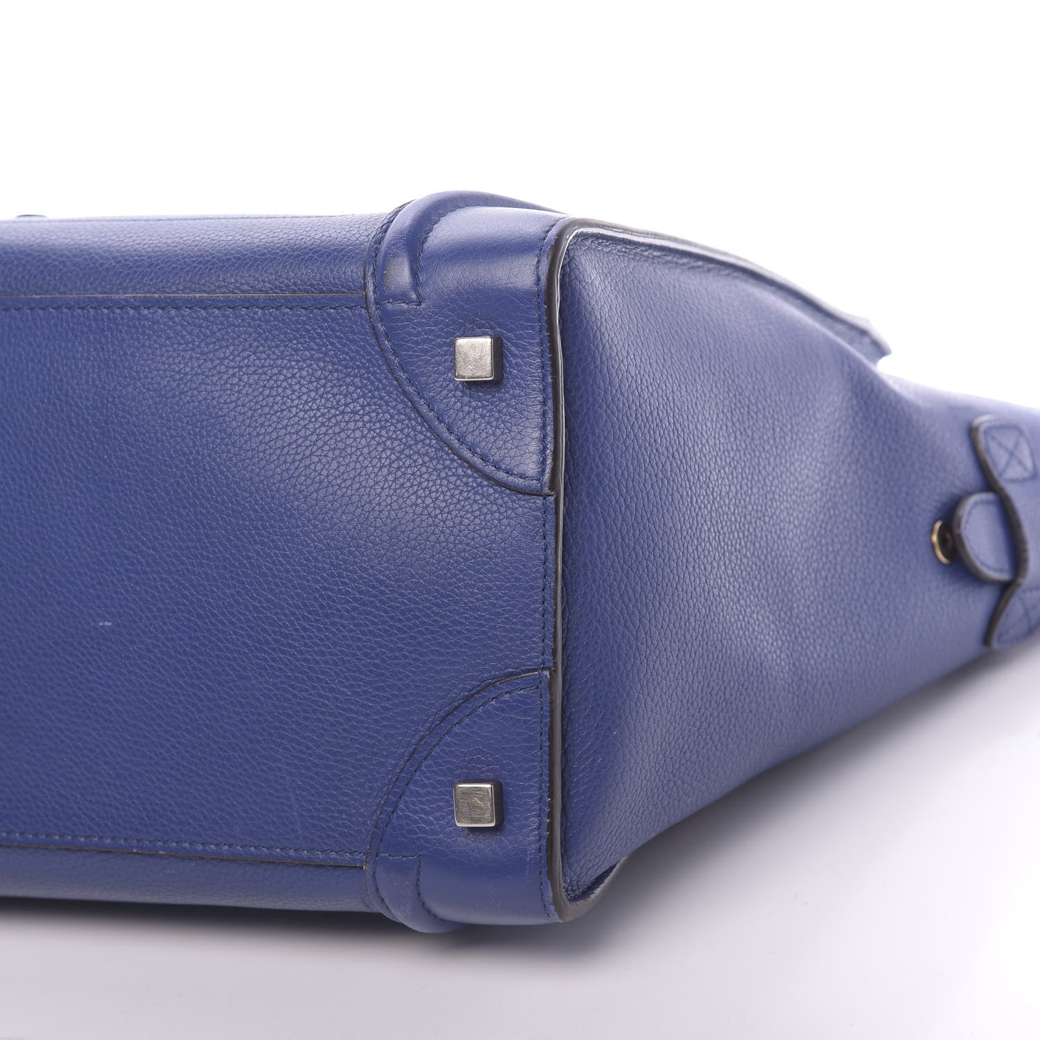 Celine Drummed Calfskin Mini Luggage Indigo 9 of 9
