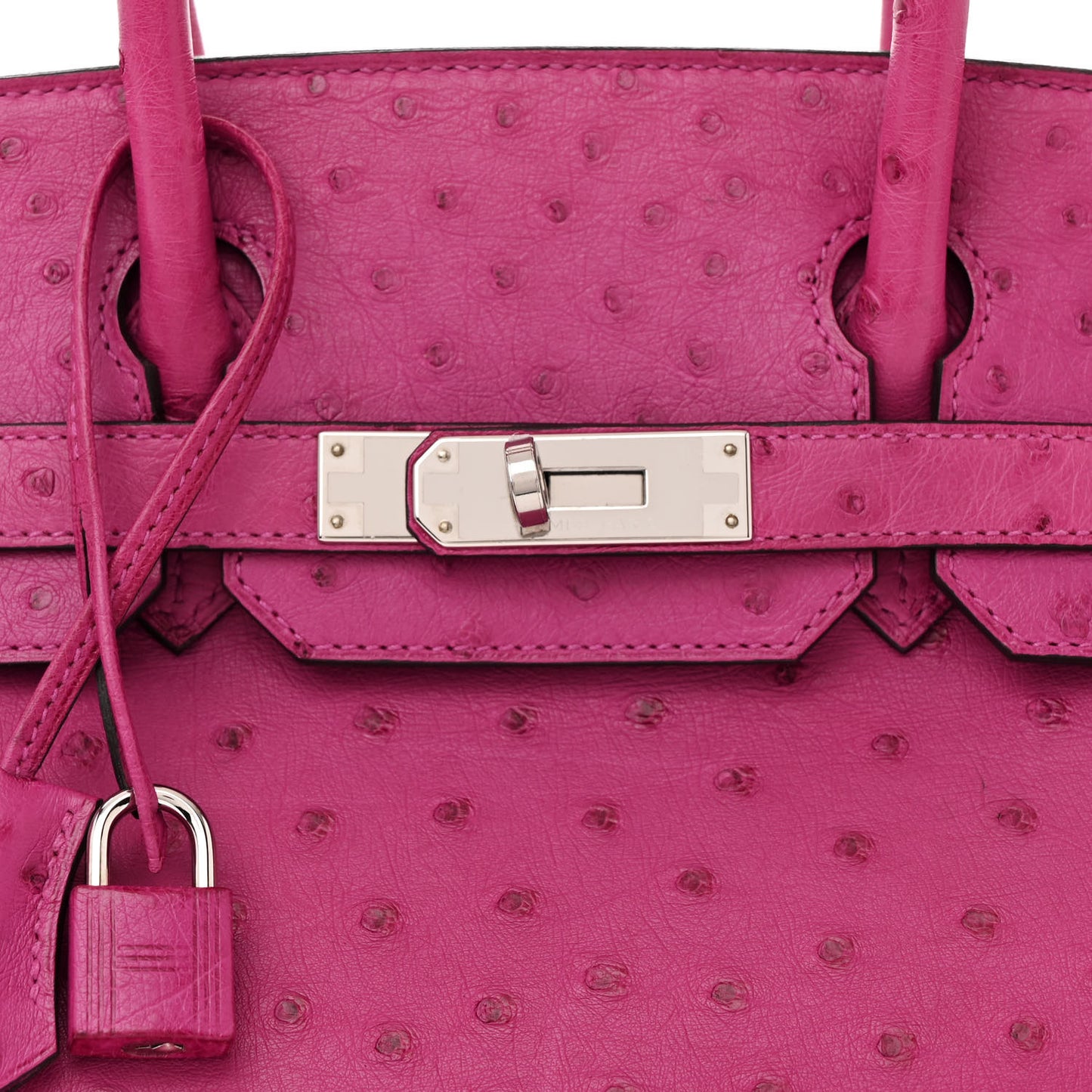 Ostrich Birkin 30 Rose Pourpre