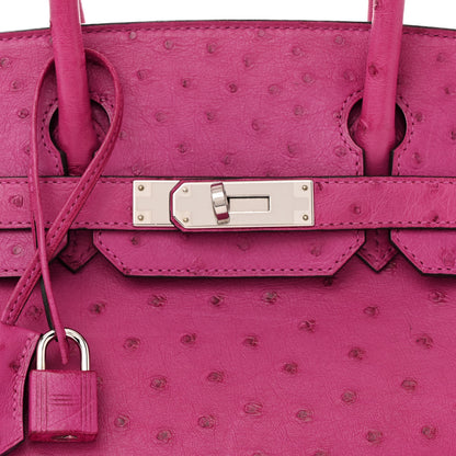 Hermes Ostrich Birkin 30 Rose Pourpre 8 of 16
