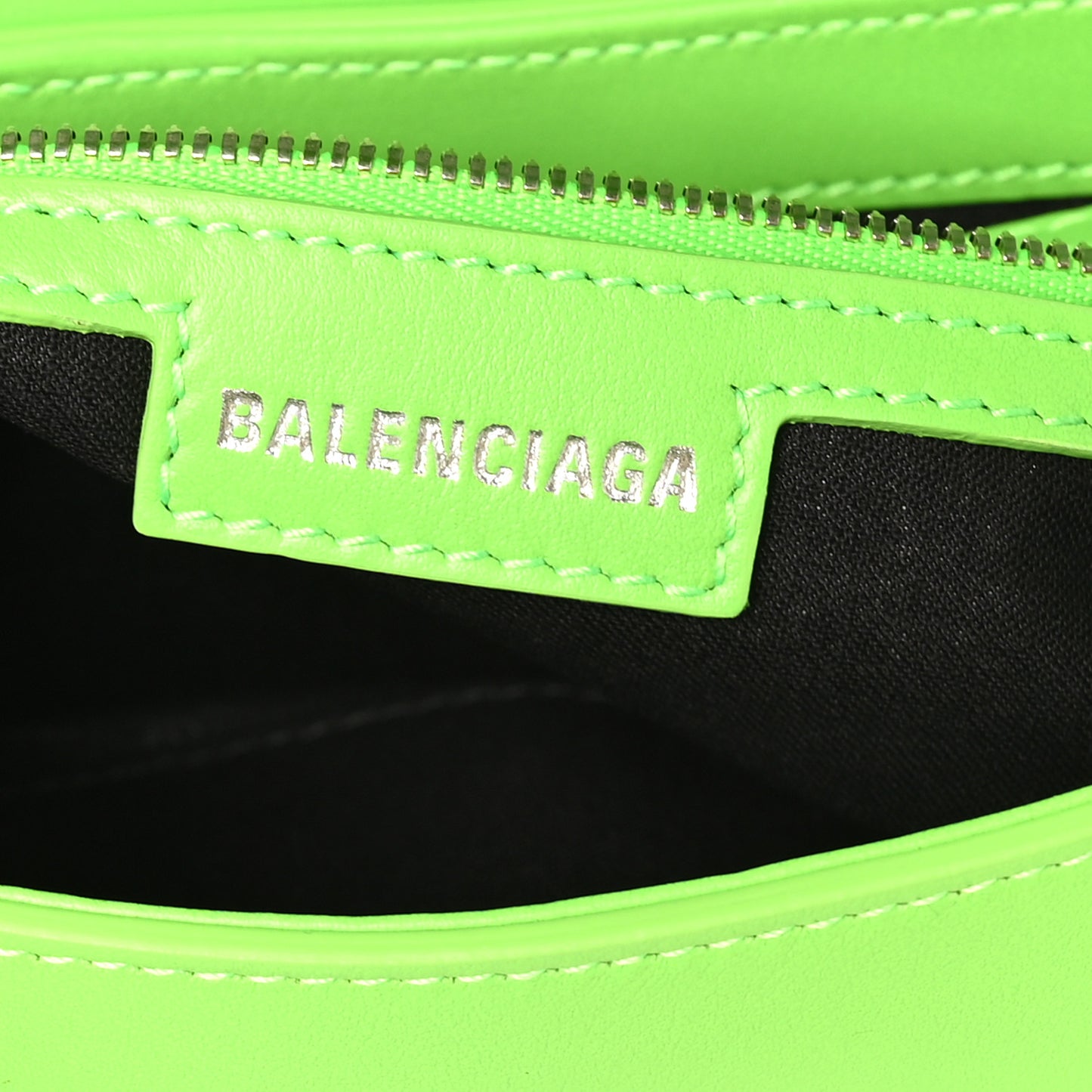 Smooth Calfskin Small Lindsay Shoulder Bag Acid Green