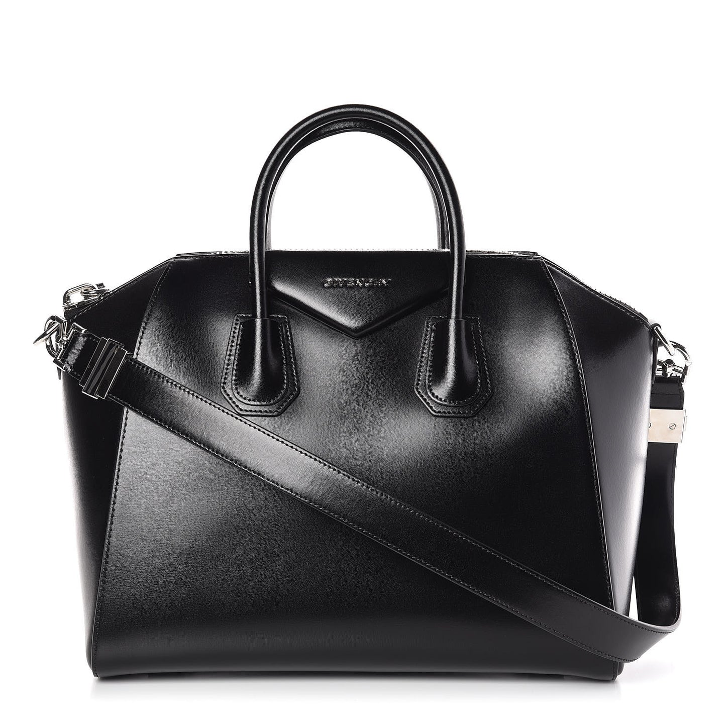 Shiny Lord Calfskin Medium Antigona Black