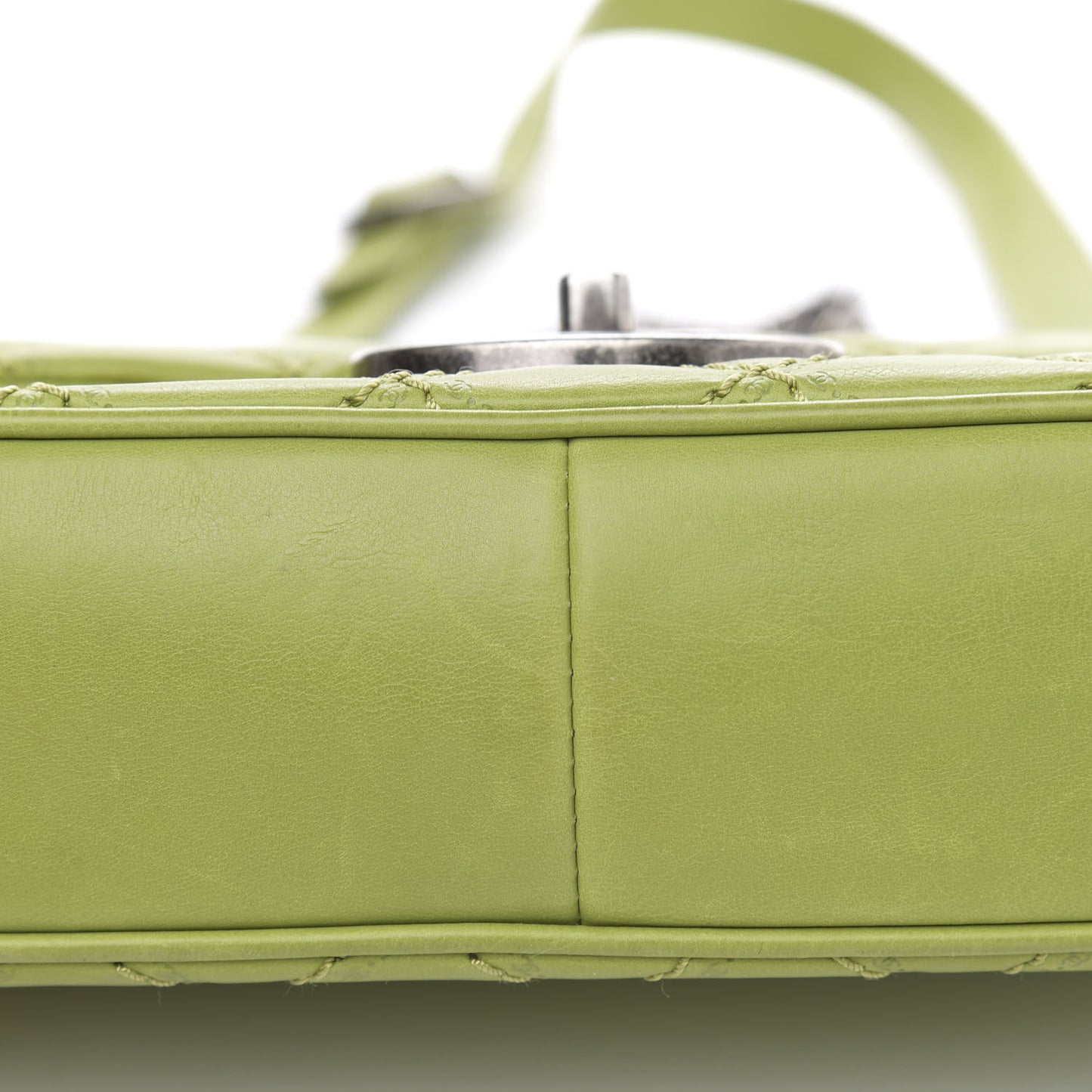 Calfskin Quilted Medium Coco Sporran Flap Green