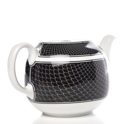 Hermes Porcelain H Deco Teapot Black 3 of 9