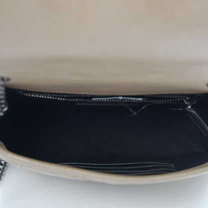 Saint Laurent Crinkled Calfskin Matelasse Monogram Niki Chain Wallet Dusty Grey 7 of 9