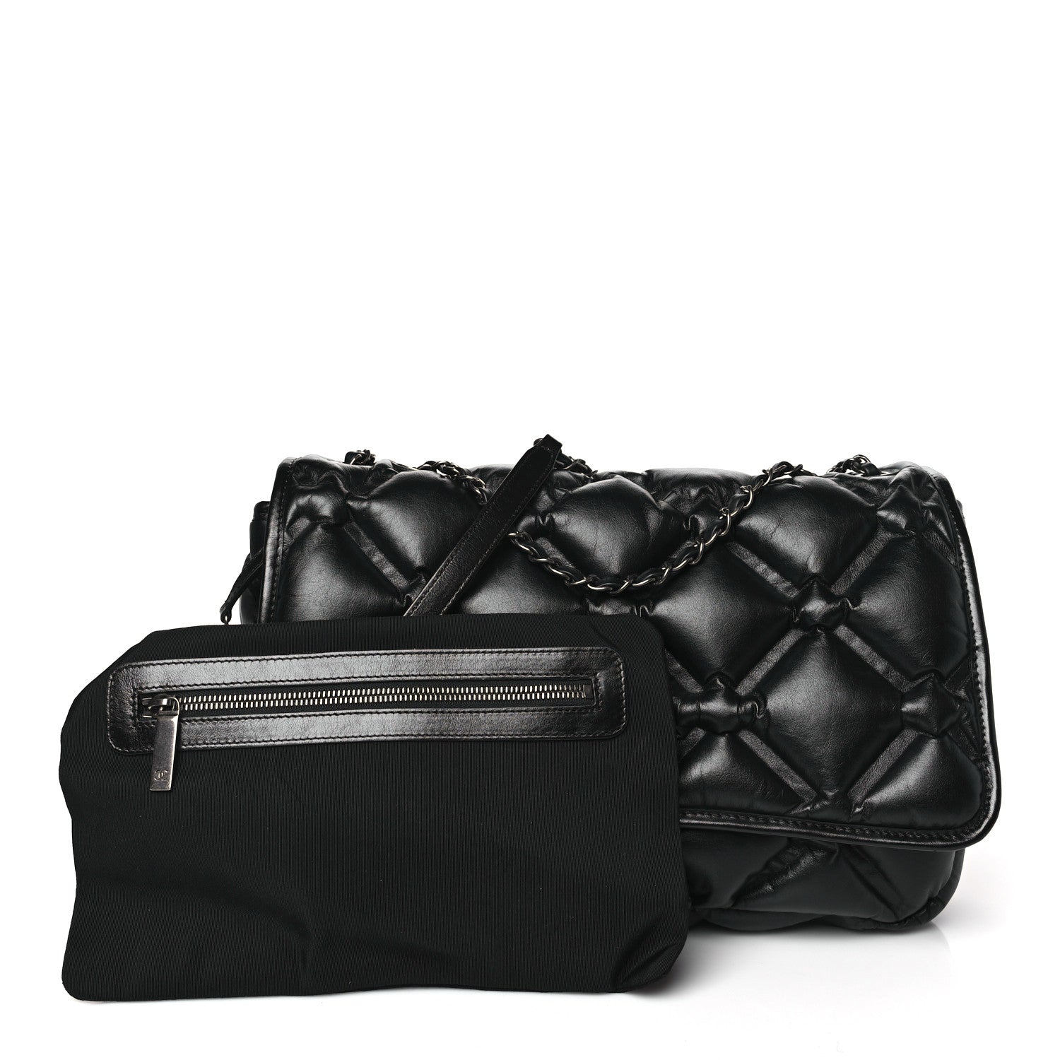 Chanel Calfskin Quilted Large Chesterfield Flap Black 3 of 10