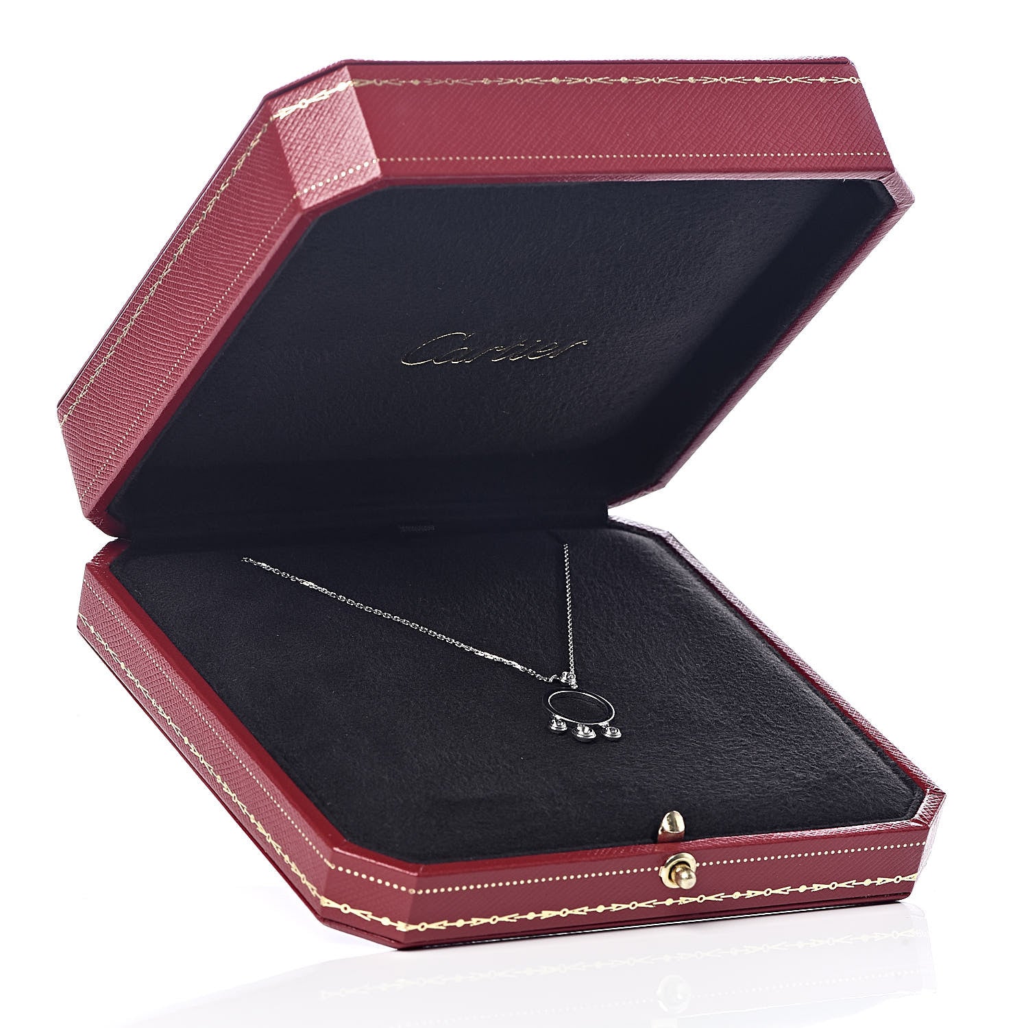 Cartier 18K White Gold Diamond D'Amour Circle Pendant Necklace 5 of 6