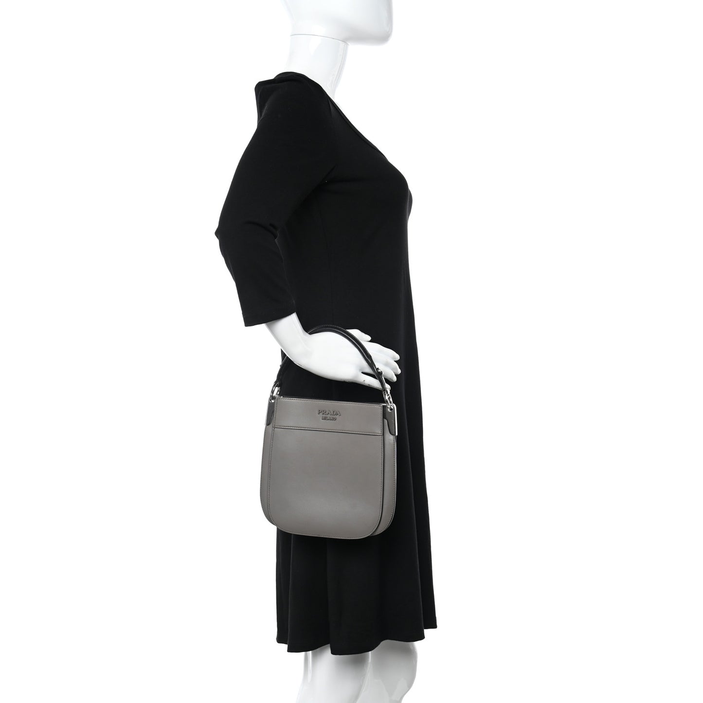 City Calfskin Small Margit Bag Argilla Black