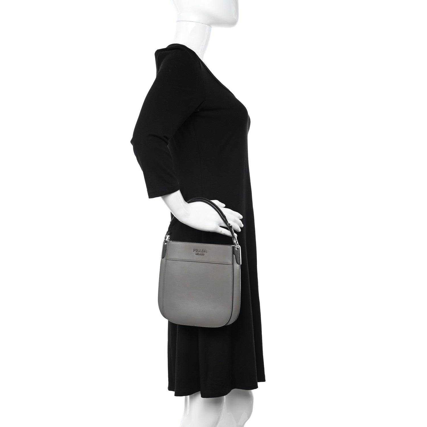 Prada City Calfskin Small Margit Bag Argilla Black 2 of 11