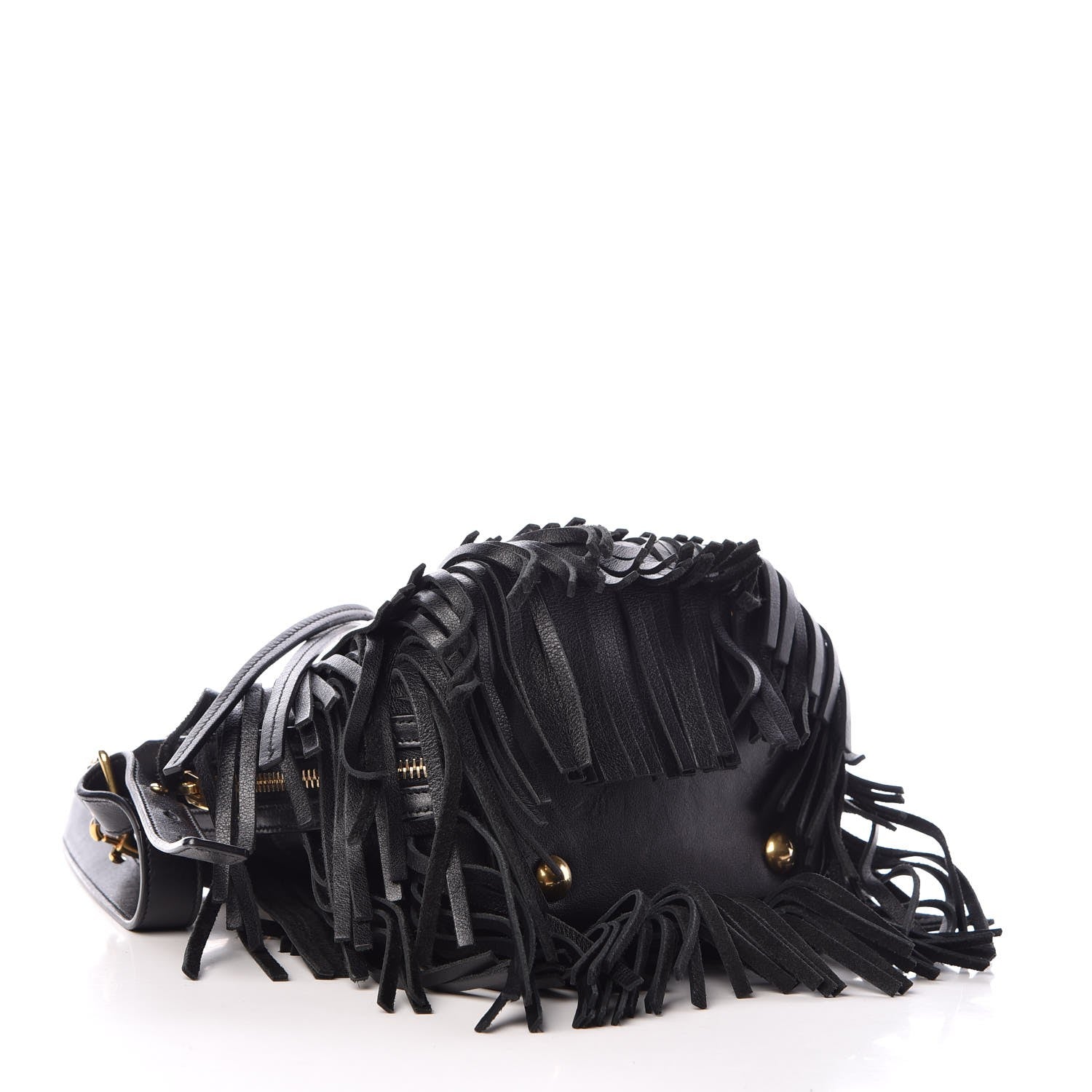 Saint Laurent Calfskin Small Emmanuelle Fringe Hobo Bag Black 5 of 8