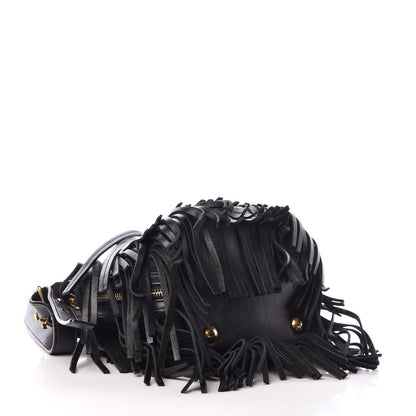 Saint Laurent Calfskin Small Emmanuelle Fringe Hobo Bag Black 5 of 8