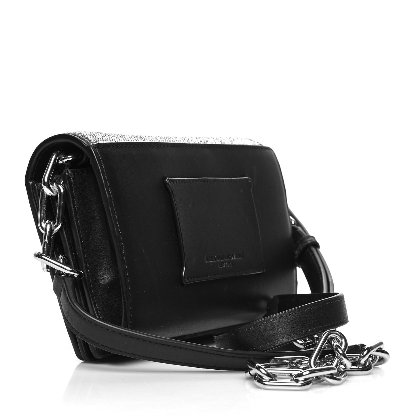 Rhinestone Mesh Attica Crossbody Bag Black