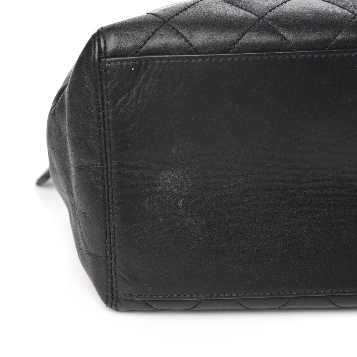 Chanel Lambskin Quilted Shopping Tote Black 8 of 10