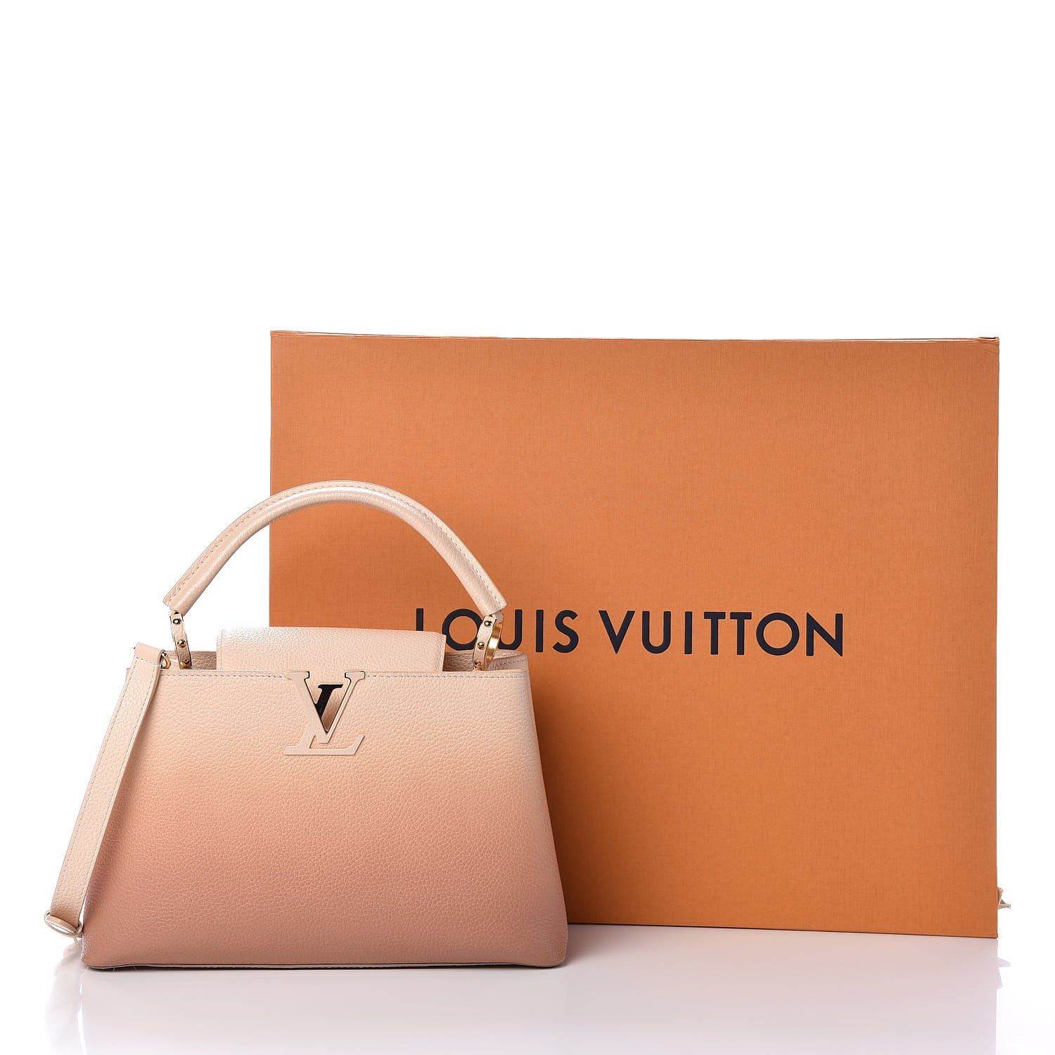 Louis Vuitton Taurillon Gradient Capucines PM Cloudy Creme 10 of 10