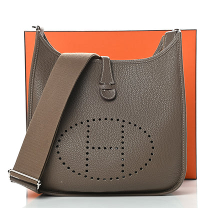 Hermes Taurillon Clemence Evelyne III PM Etoupe 13 of 13
