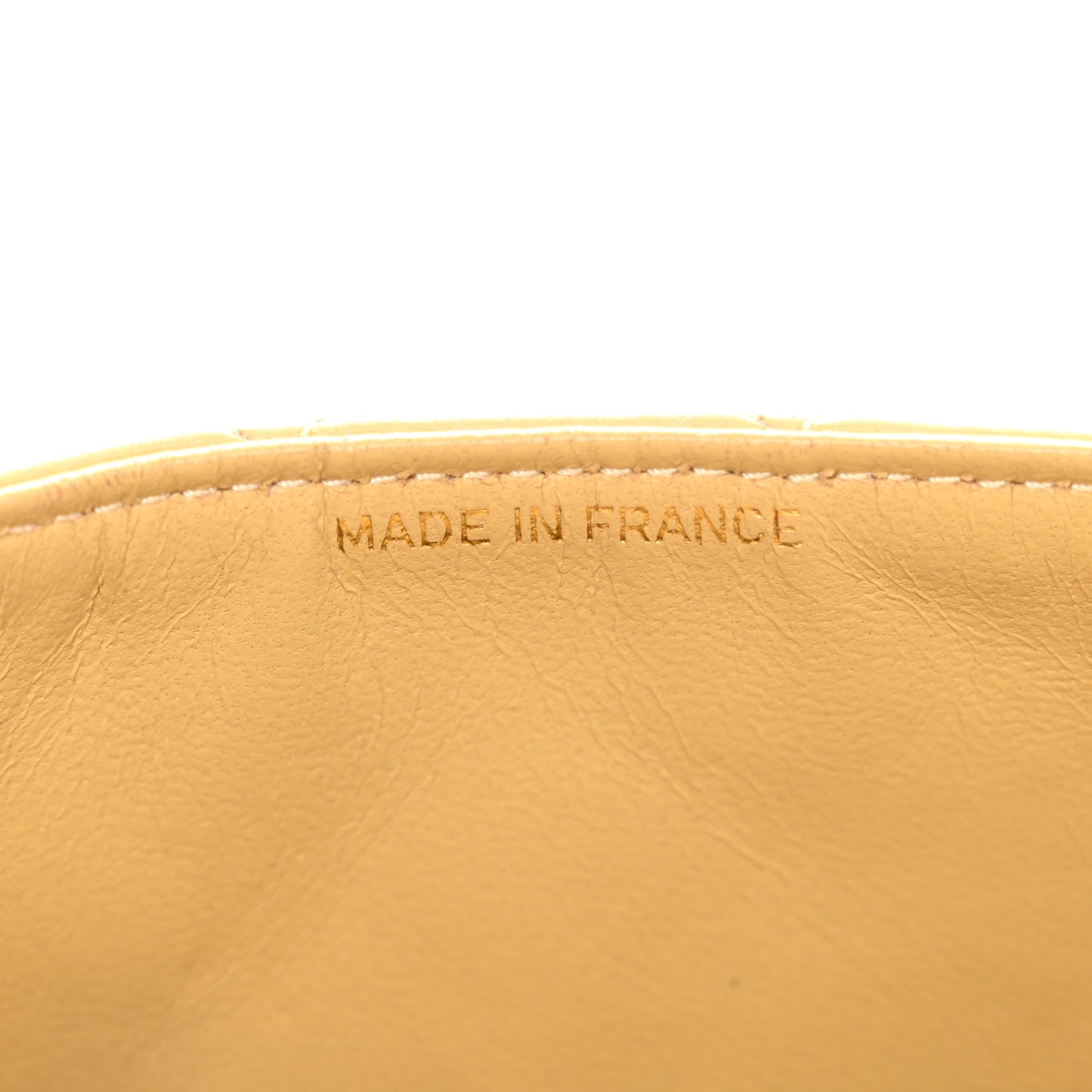 Lambskin Quilted Mini Square Flap Beige