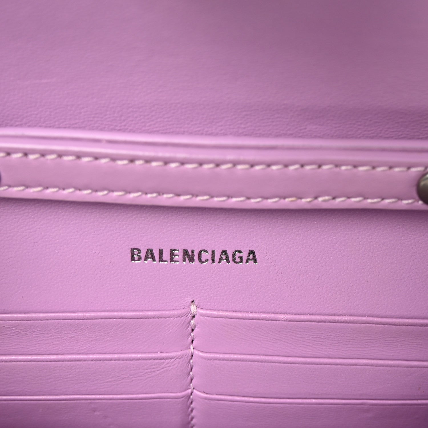 Balenciaga Shiny Box Calfskin Tonal B Hourglass Chain Bag Liliac 6 of 9