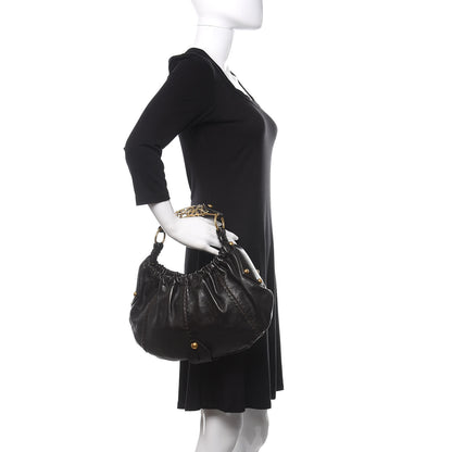 Saint Laurent Calfskin Vincennes Mombasa Hobo Black 2 of 12
