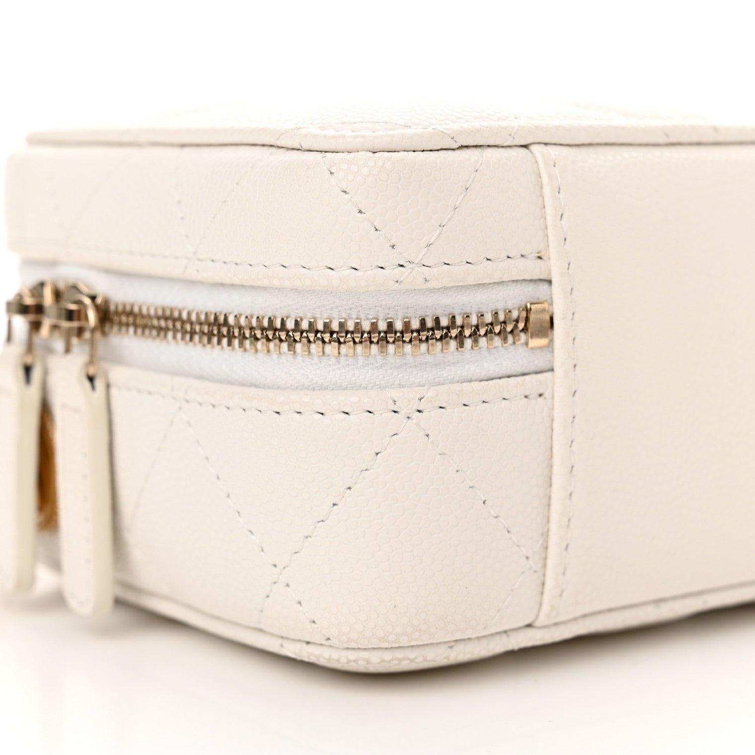 Chanel Caviar Quilted Twist Your Buttons Clutch With Chain White 9 of 11