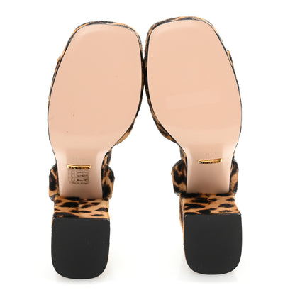Gucci Calf Hair Leopard Print Horsebit 25/60mm Platform Sandals 36.5 Hazelnut Black 6 of 10