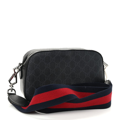 Gucci GG Supreme Monogram Web Shoulder Bag Black Grey 3 of 13