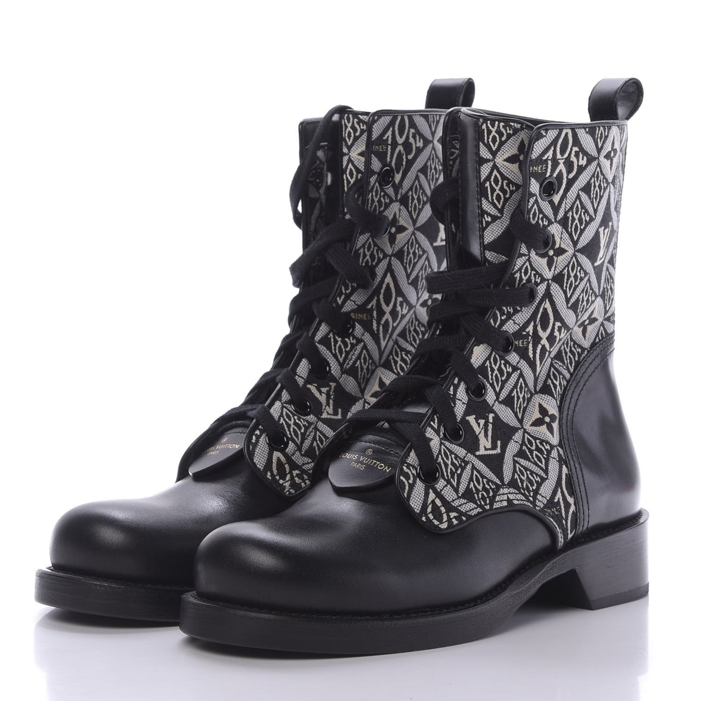 Jacquard Calfskin Since 1854 Metropolis Flat Ranger Boot 38.5 Gray