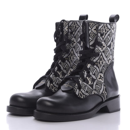 Louis Vuitton Jacquard Calfskin Since 1854 Metropolis Flat Ranger Boot 38.5 Gray 3 of 9