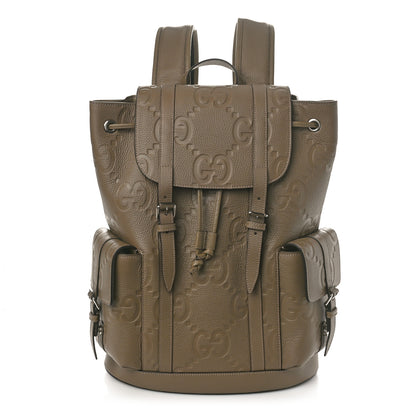 Gucci Piuma Calfskin Jumbo GG Embossed Double Buckle Backpack Good Taupe 1 of 8