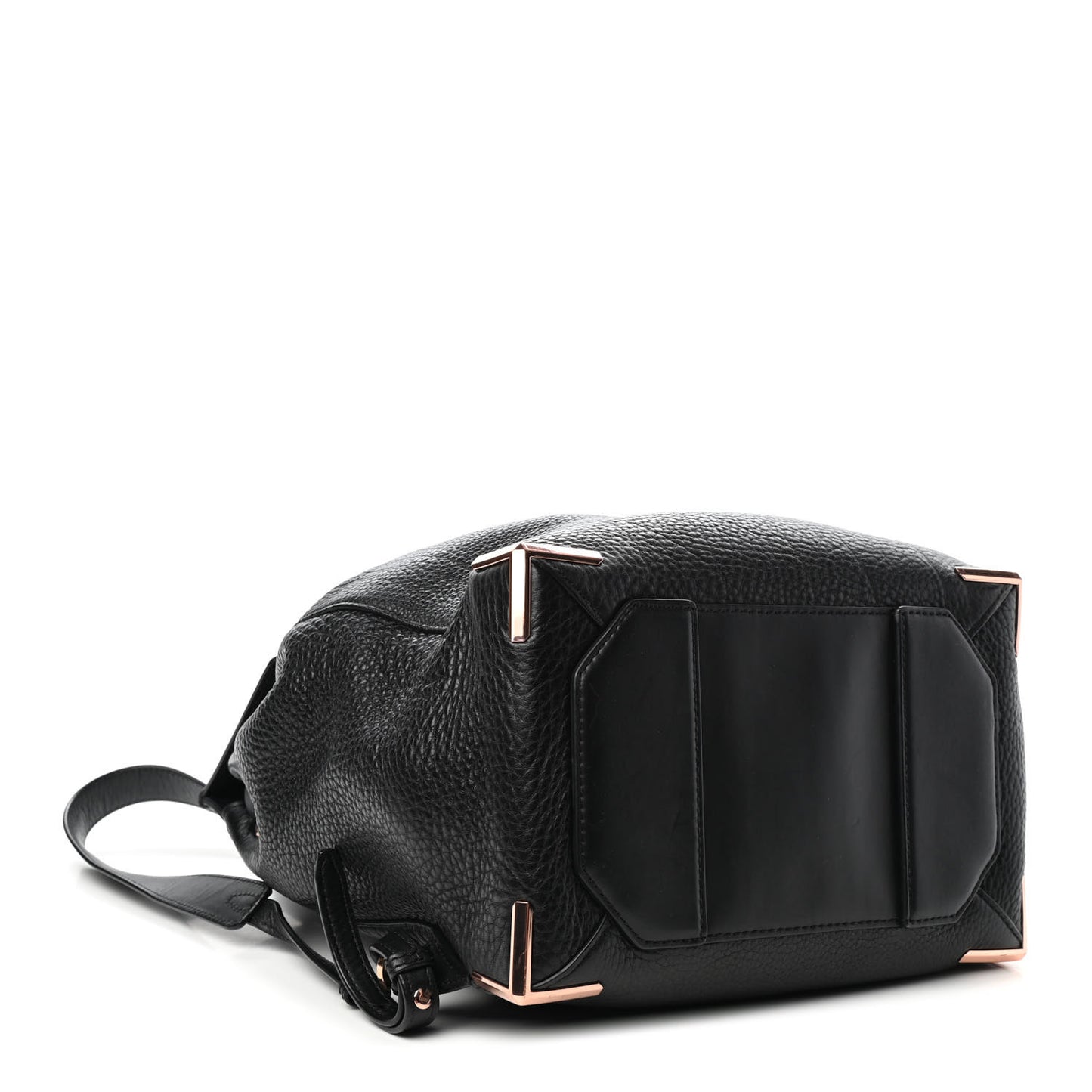 Pebbled Calfskin Prisma Skeletal Backpack Black Rose Gold Hardware