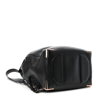 Alexander Wang Pebbled Calfskin Prisma Skeletal Backpack Black Rose Gold Hardware 3 of 4