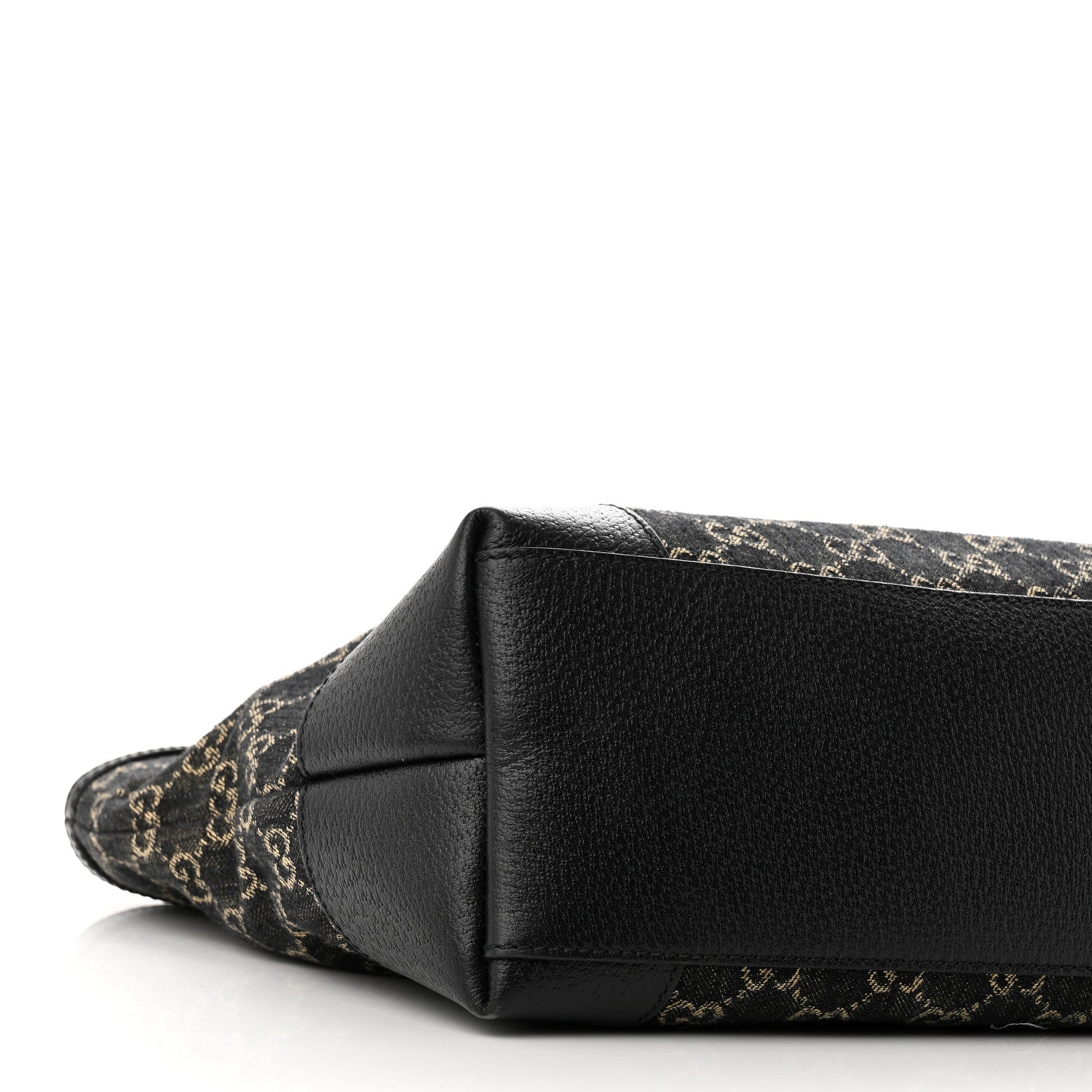 Gucci Jacquard Black Denim GG Monogram Medium Ophidia Shopping Tote Black Ivory 10 of 11