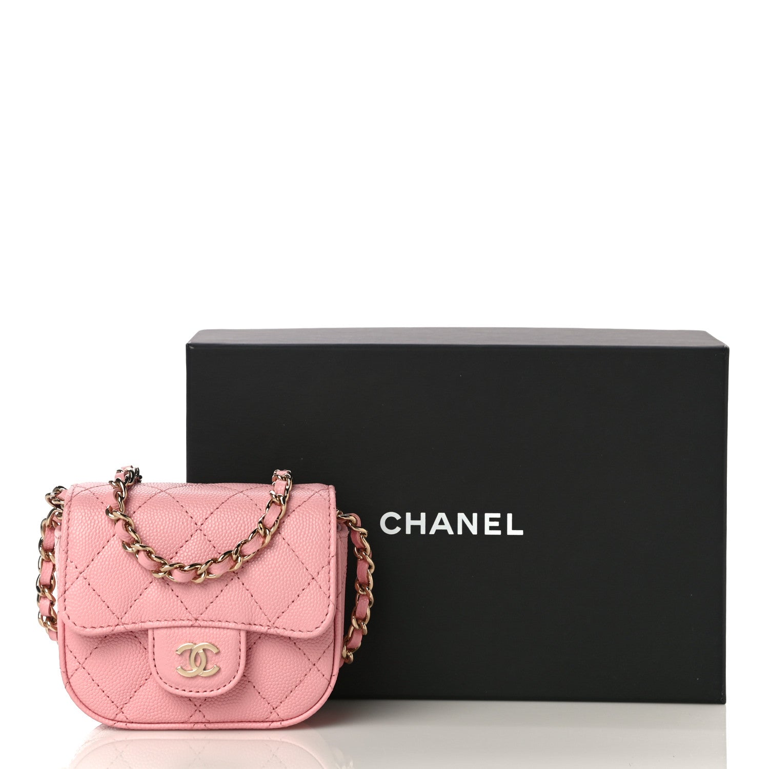 Chanel Caviar Quilted Mini Clutch With Chain Pink 12 of 12