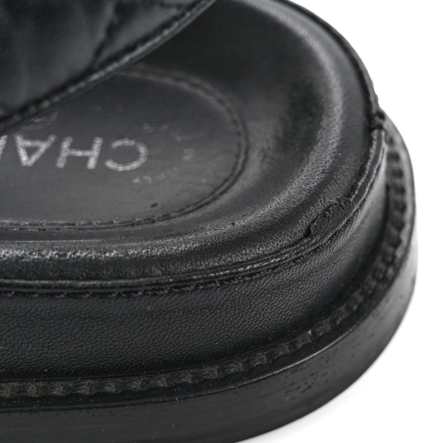 Chanel Lambskin Velcro Dad Sandals 38 So Black 12 of 14