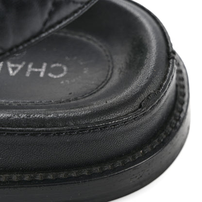 Chanel Lambskin Velcro Dad Sandals 38 So Black 12 of 14