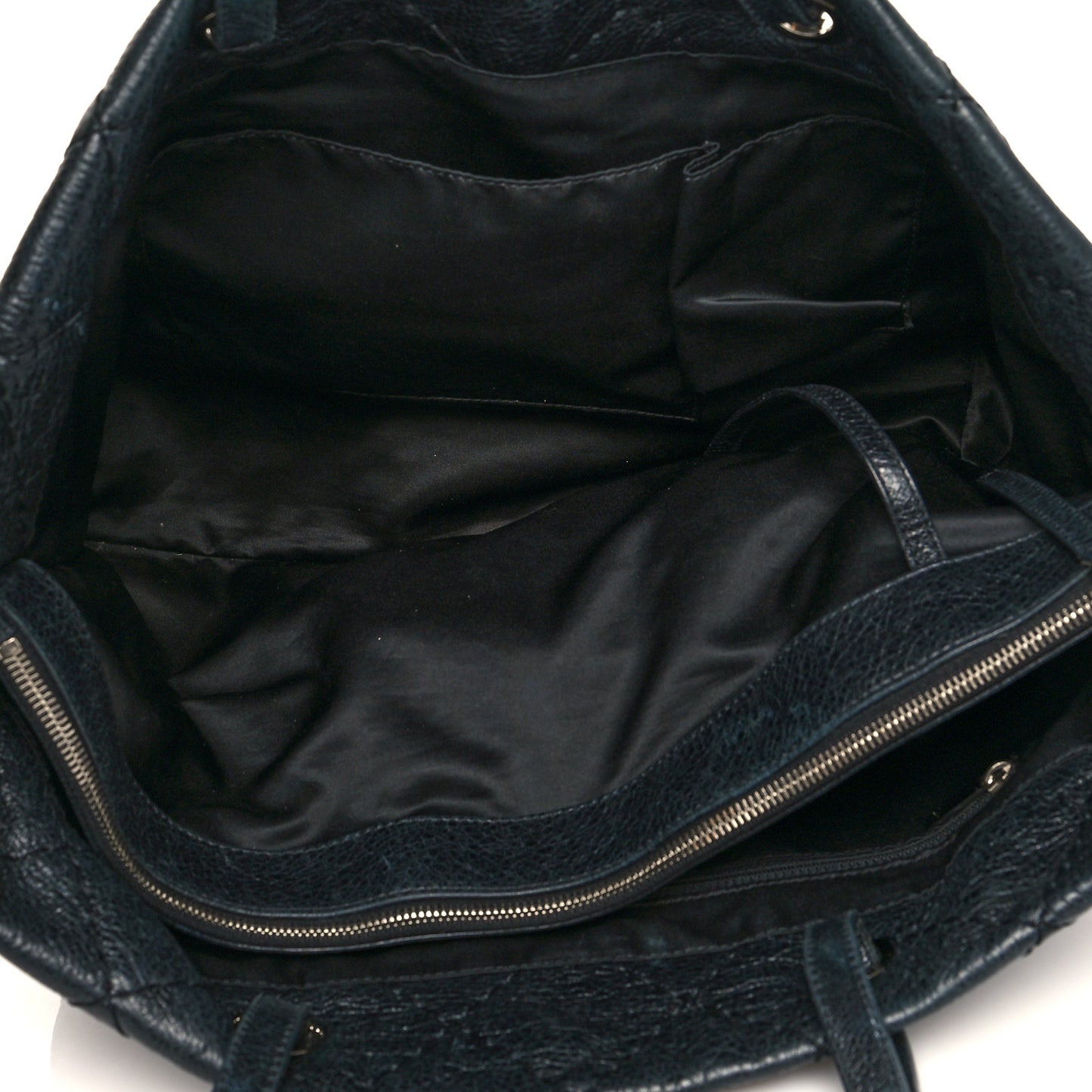 Glazed Calfskin Large On The Road Tote Black