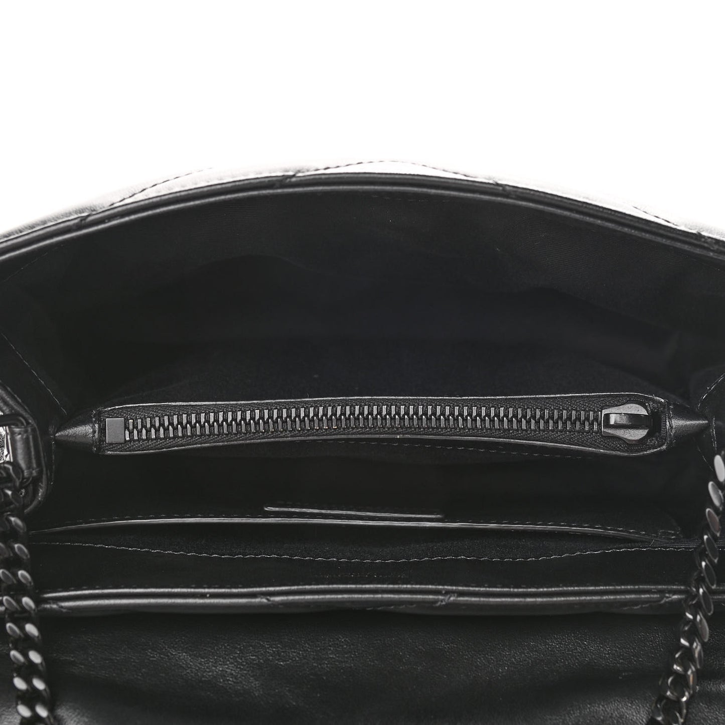 Calfskin Y Quilted Monogram Small Loulou Chain Satchel Black