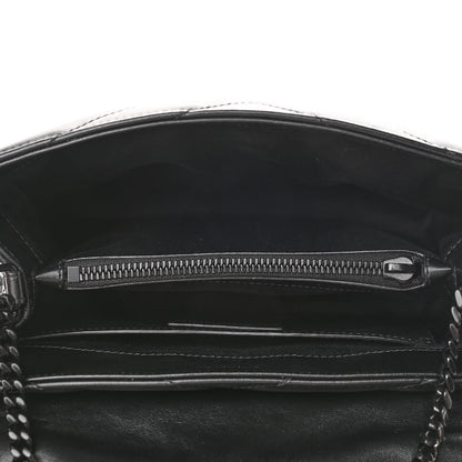 Saint Laurent Calfskin Y Quilted Monogram Small Loulou Chain Satchel Black 5 of 11
