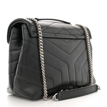 Saint Laurent Calfskin Y Quilted Monogram Small Loulou Chain Satchel Black 3 of 10