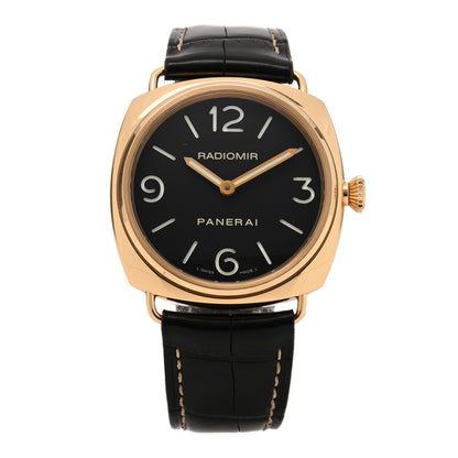 Panerai 18K Rose Gold Alligator 45mm Radiomir Manual Winding Watch Black PAM00231 1 of 4