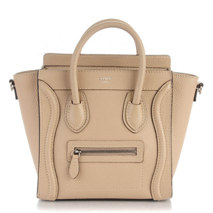 Celine Drummed Calfskin Nano Luggage Dune 1 of 7